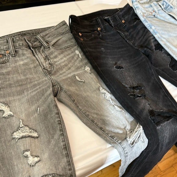 AMERICAN EAGLE OUTFITTERS bundle of 3 Size 28 x 30 Black Mid to high rise - Picture 8 of 14